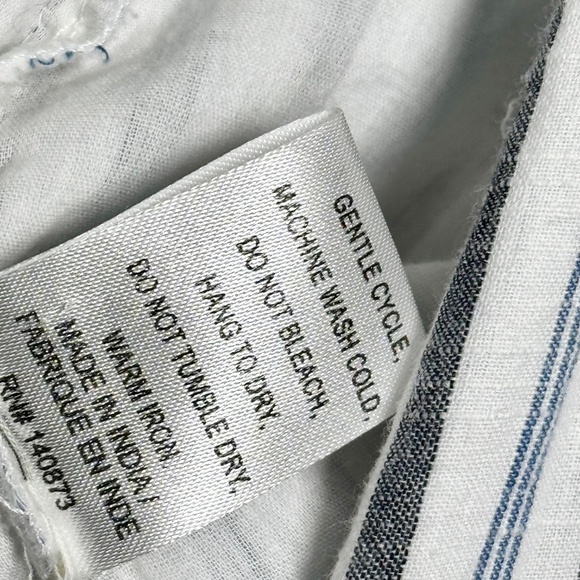 LoveShackFancy Edeline Navy Blue Stripped Sleeveless Ruffled Hem Jumpsuit Sz 4 - Picture 11 of 12